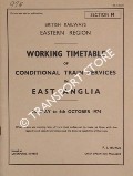 Working Timetable of Conditional Train services in East Anglia - Section M, 6th May to 6th October 1974 by British Railways Eastern Region